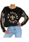 Main image for Zubaz New Orleans Saints Womens Black Zebra Crop Crew Sweatshirt