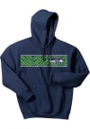 Main image for Zubaz Seattle Seahawks Mens Navy Blue GRAPHIC LOGO Long Sleeve Hoodie