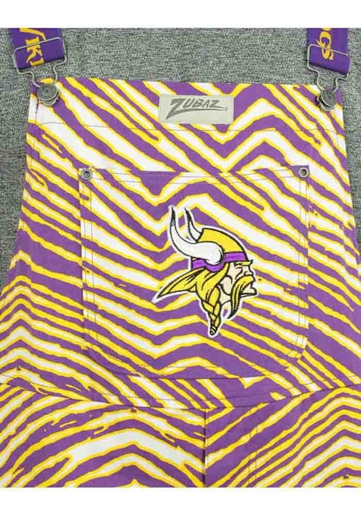 Minnesota Vikings Mens PURPLE Zebra Bib Overalls 1521045