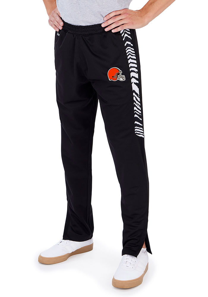 Cleveland Browns Mens Zubaz BLACK Zebra Side Panels Pants - 15230420