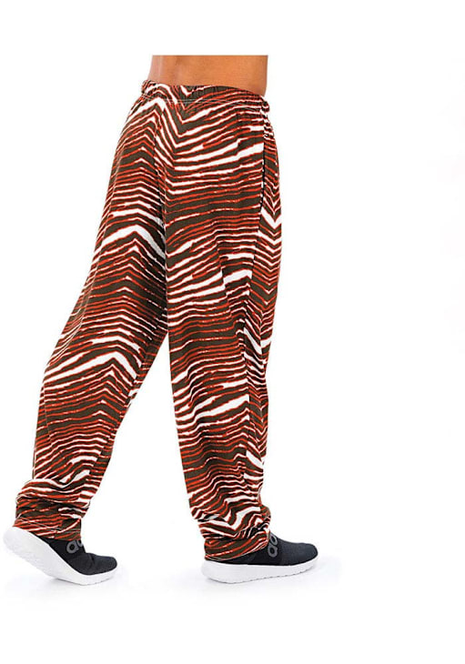 Cleveland Browns Mens Zubaz ORANGE Traditional Three Color Zebra