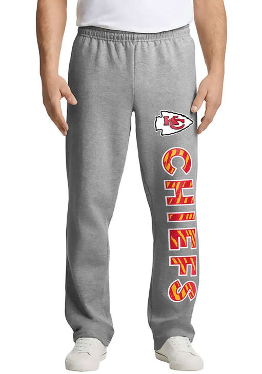 Kansas City Chiefs Zubaz HEATHER GREY Zebra Logo Sweatpants