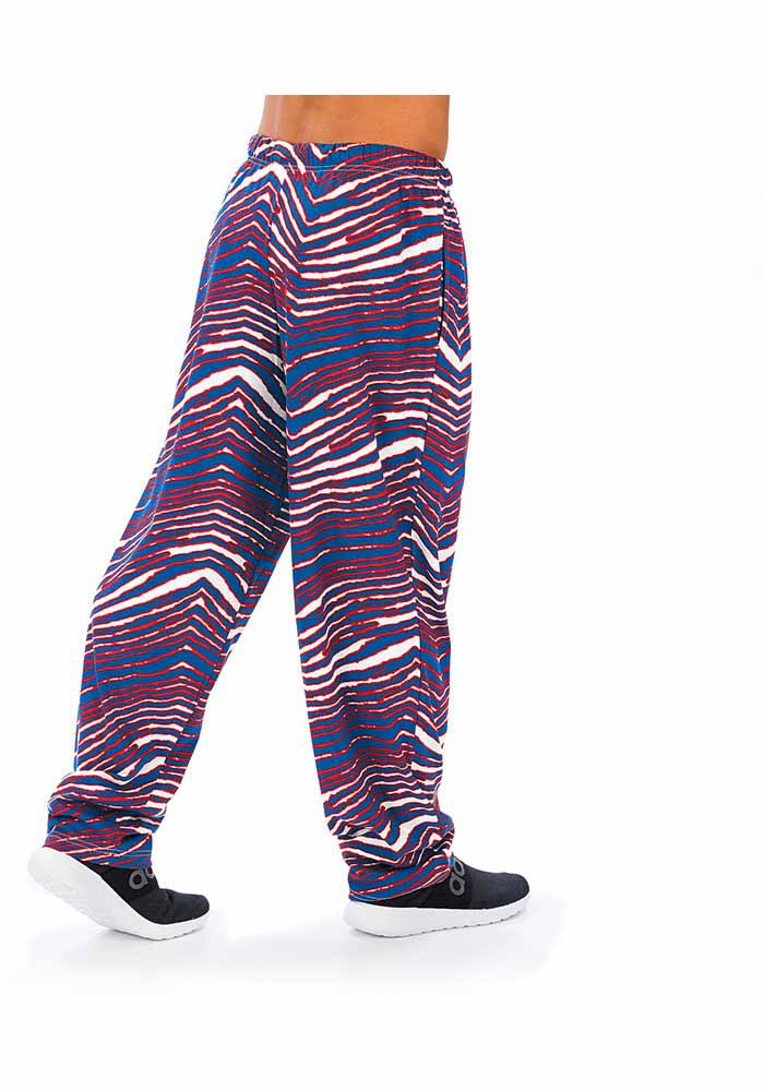 Zubaz Buffalo Bills Mens Blue Traditional Three Color Zebra Sleep Pants