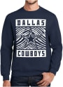 Dallas Cowboys Zubaz Zebra Monotone Crew Sweatshirt - Navy Blue