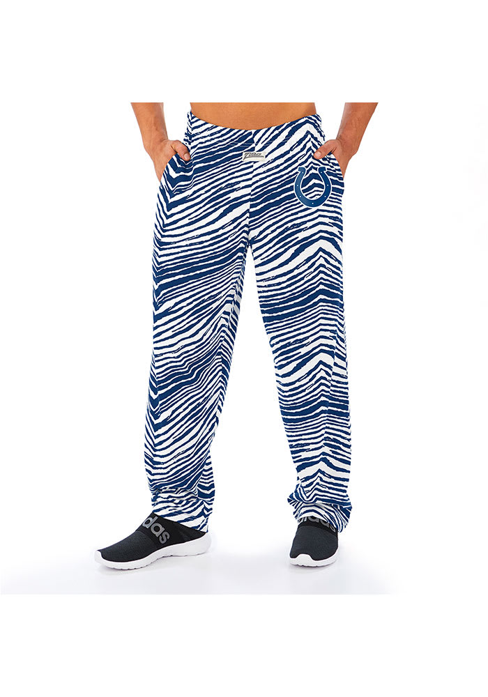 Indianapolis Colts Mens Zubaz BLUE TRADITIONAL ZEBRA Sleep Pants