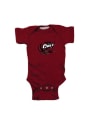 Temple Owls Baby Maroon Embroidered Logo One Piece