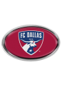 FC Dallas Red Domed Oval Car Emblem - Red