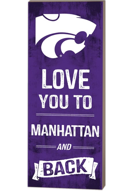 Purple K-State Wildcats 18x7 Love You To... And Back Wall Art