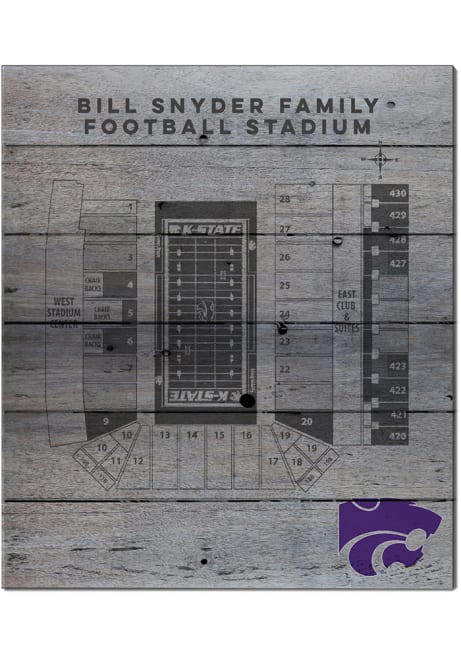 Grey K-State Wildcats 16x20 Seating Chart Sign