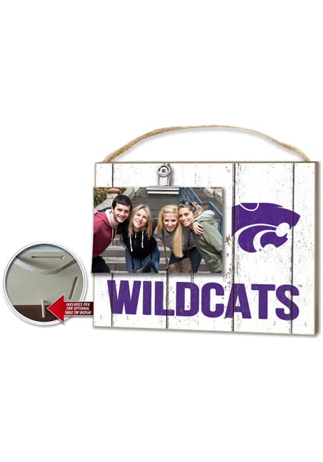 White K-State Wildcats 10x8 Clip It Photo Sign
