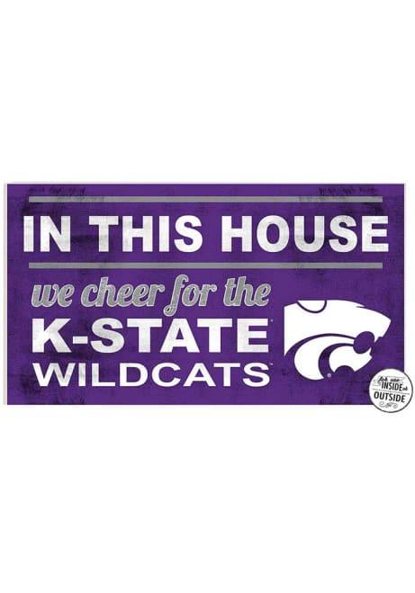 Purple K-State Wildcats 20x11 Indoor Outdoor In This House Sign