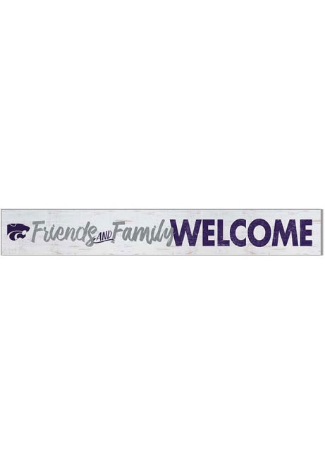 Purple K-State Wildcats 5x36 Welcome Door Plank Sign