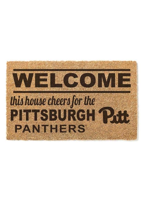 Black Pitt Panthers 18x30 Welcome Door Mat