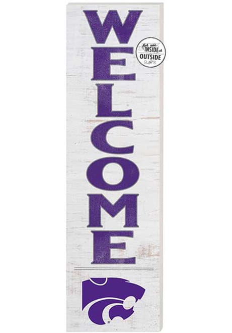 White K-State Wildcats 10x35 Welcome Sign