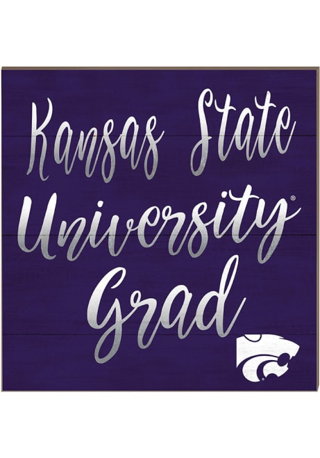 Purple K-State Wildcats 10x10 Grad Sign