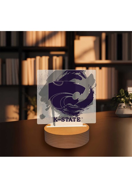 Purple K-State Wildcats Paint Splash Light Desk Accessory