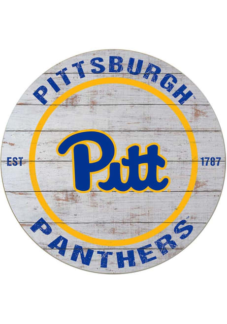 Grey Pitt Panthers 20x20 Weathered Circle Sign