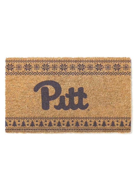 Brown Pitt Panthers Holiday Logo Door Mat