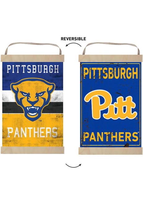 Gold Pitt Panthers Reversible Retro Banner Sign