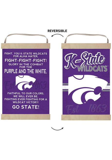 Purple K-State Wildcats Fight Song Reversible Banner Sign