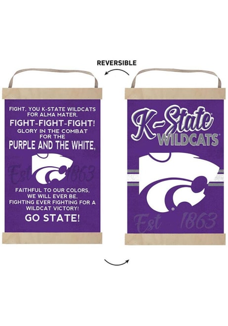 Purple K-State Wildcats Fight Song Reversible Banner Sign