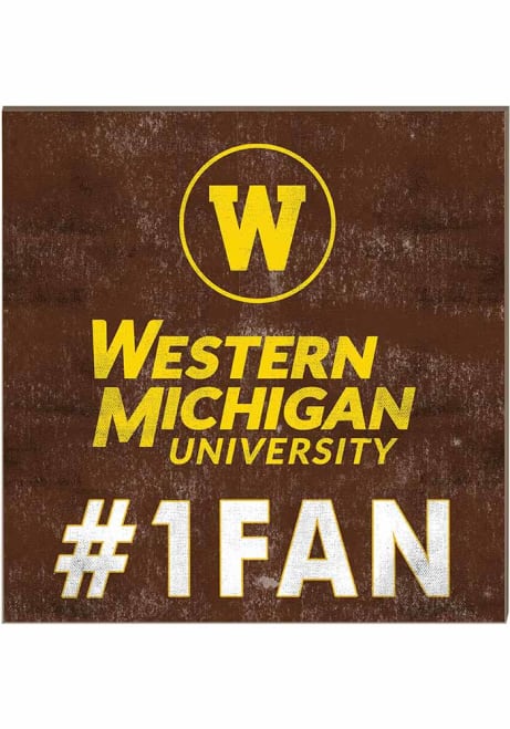 Brown Western Michigan Broncos 10x10 Dad Sign