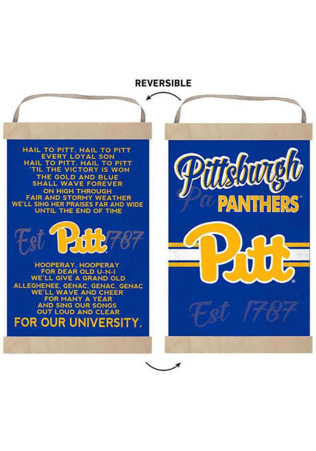 Gold Pitt Panthers Fight Song Reversible Banner Sign