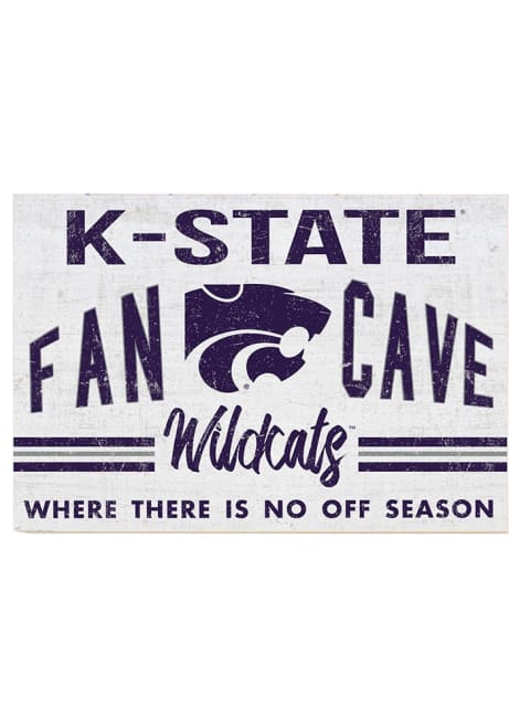 White K-State Wildcats 34x23 Fan Cave Sign