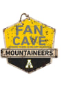 KH Sports Fan Appalachian State Mountaineers Fan Cave Rustic Badge Sign