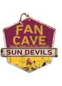 KH Sports Fan Arizona State Sun Devils Fan Cave Rustic Badge Sign