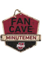 KH Sports Fan Massachusetts Minutemen Fan Cave Rustic Badge Sign