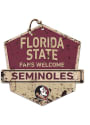 KH Sports Fan Florida State Seminoles Fans Welcome Rustic Badge Sign