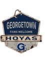KH Sports Fan Georgetown Hoyas Fans Welcome Rustic Badge Sign