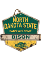 KH Sports Fan North Dakota State Bison Fans Welcome Rustic Badge Sign