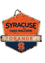 KH Sports Fan Syracuse Orange Fans Welcome Rustic Badge Sign