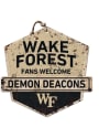 KH Sports Fan Wake Forest Demon Deacons Fans Welcome Rustic Badge Sign