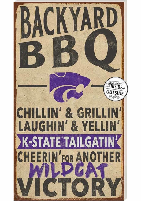 Purple K-State Wildcats 11x20 Indoor Outdoor BBQ Sign