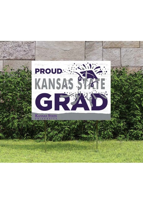Purple K-State Wildcats 18x24 Proud Grad Logo Yard Sign