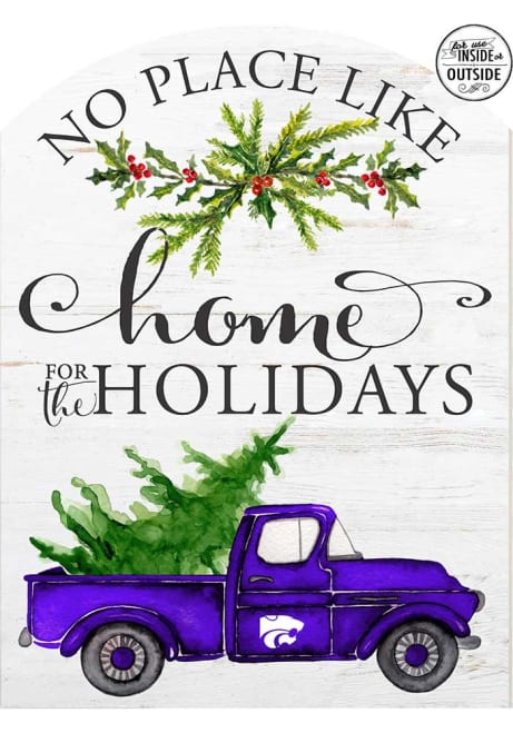 White K-State Wildcats 16x22 Home for Holidays Marquee Sign