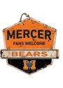 KH Sports Fan Mercer Bears Fans Welcome Rustic Badge Sign