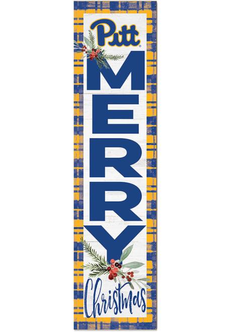 Gold Pitt Panthers 11x46 Merry Christmas Leaning Sign