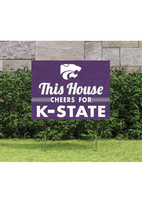 Purple K-State Wildcats 18x24 This House Cheers Yard Sign