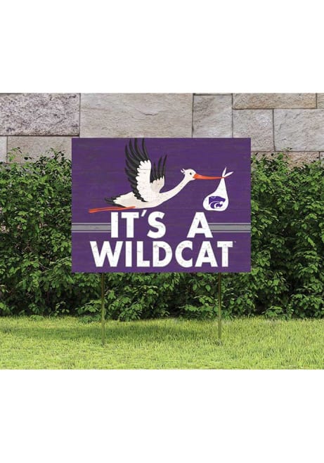 Purple K-State Wildcats 18x24 Stork Yard Sign