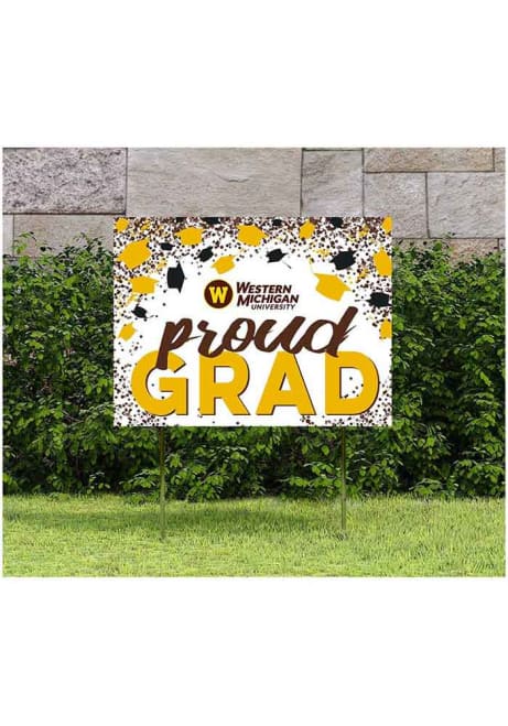 Brown Western Michigan Broncos 18x24 Confetti Yard Sign