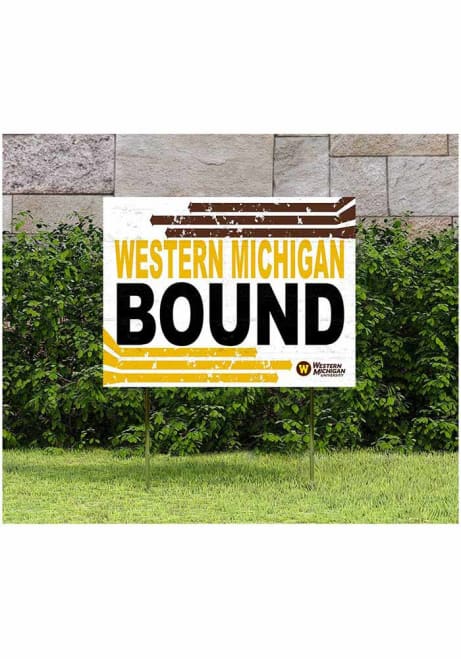 Brown Western Michigan Broncos 18x24 Retro School Bound Yard Sign