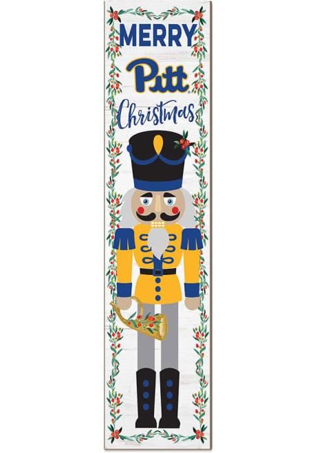 Gold Pitt Panthers Nutcracker Leaning Sign