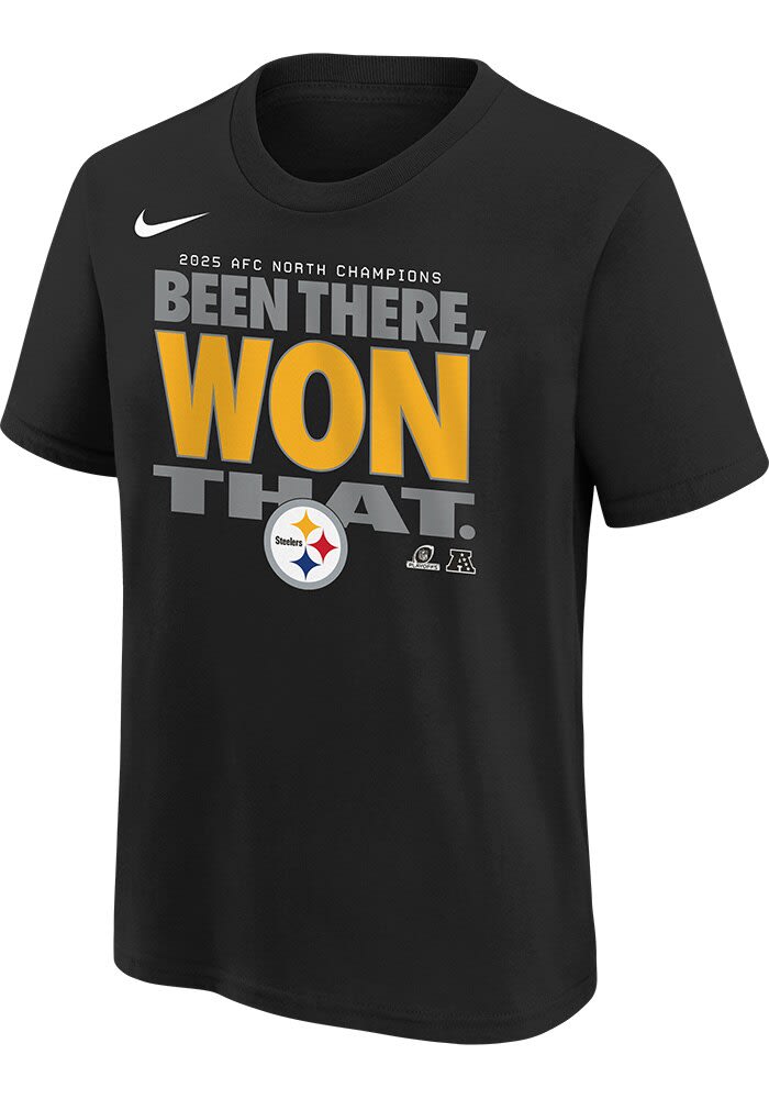 Nike Pittsburgh Steelers Youth BLACK 2025 Division Champions Super