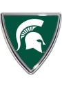 Michigan State Spartans Domed Shield Car Emblem - Silver