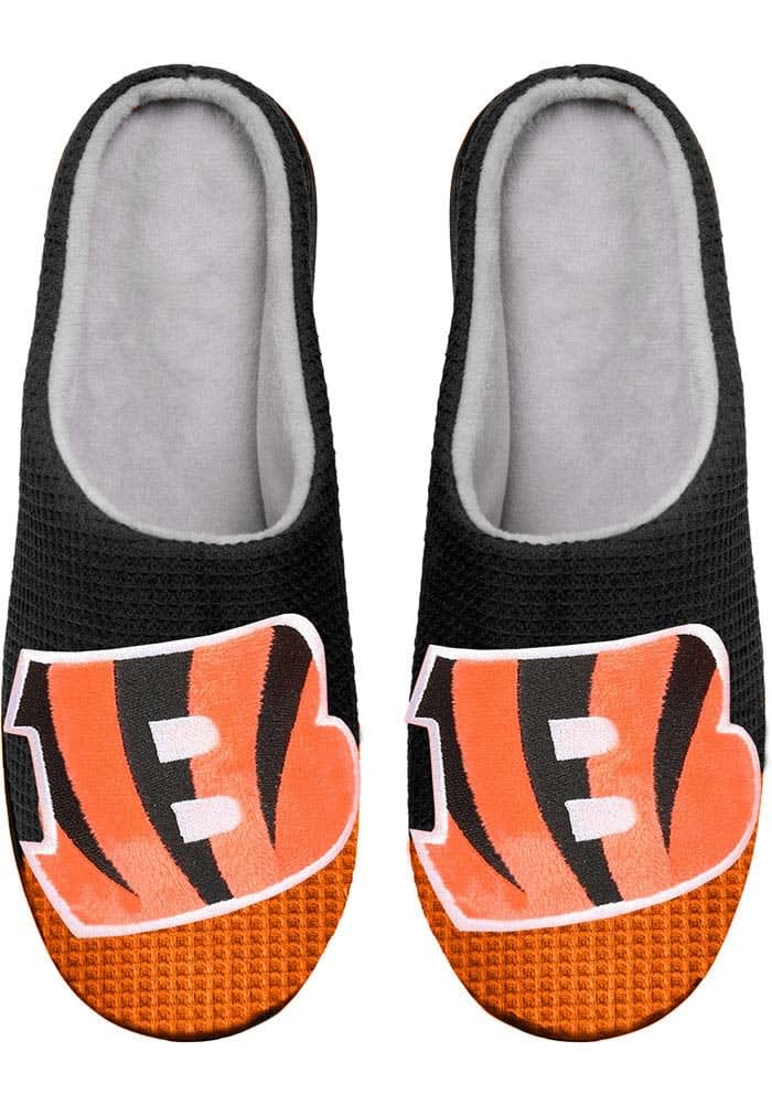 Nfl Cincinnati Bengals black buy orange slippers size large (11-12)