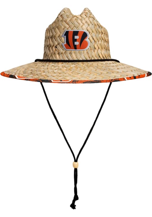 Forever Collectibles Cincinnati Bengals Brown Floral Straw Bucket Hat, Brown, POLYESTER, Size Osfm, Rally House